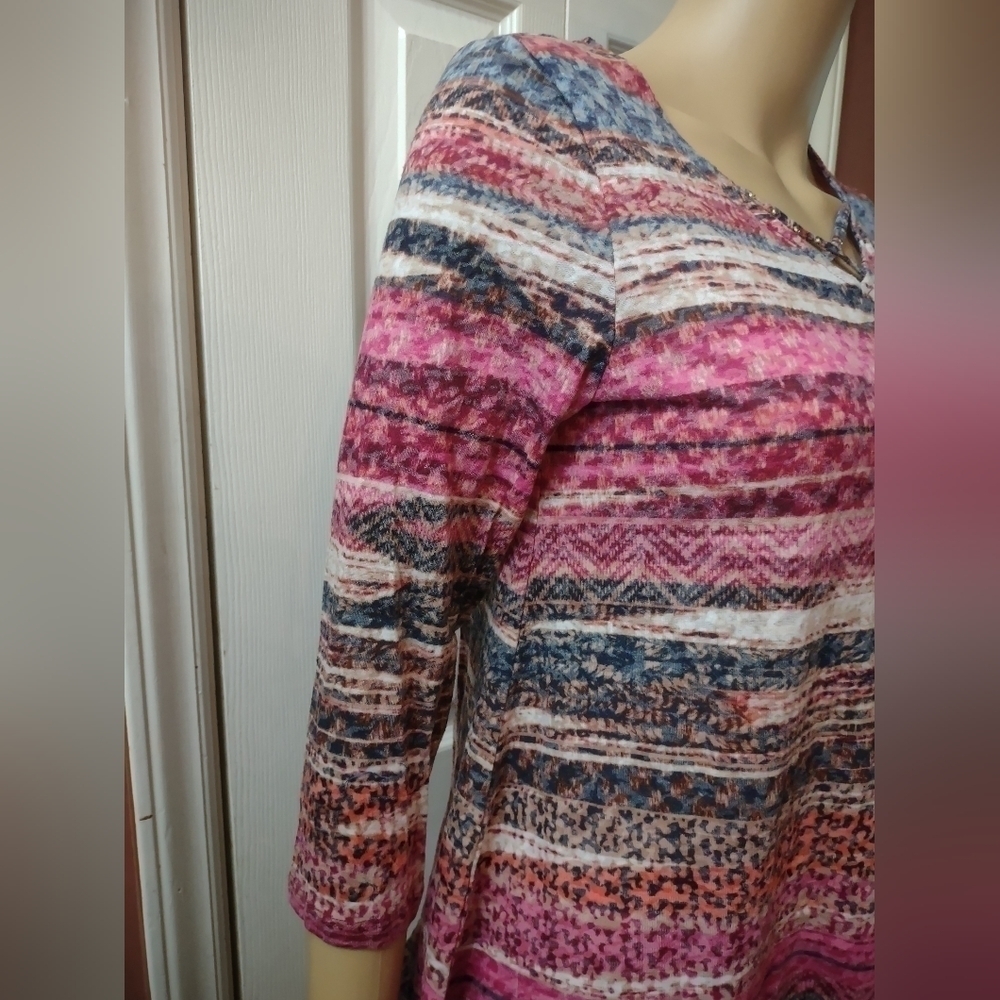 Ruby Rd women's size small long sleeve striped shirt top - Picture 2 of 5
